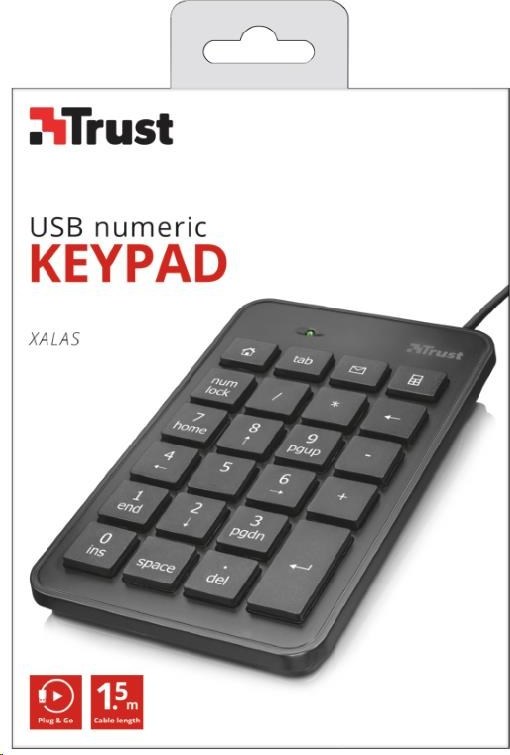 TRUST klávesnice Xalas USB Numeric Keypad