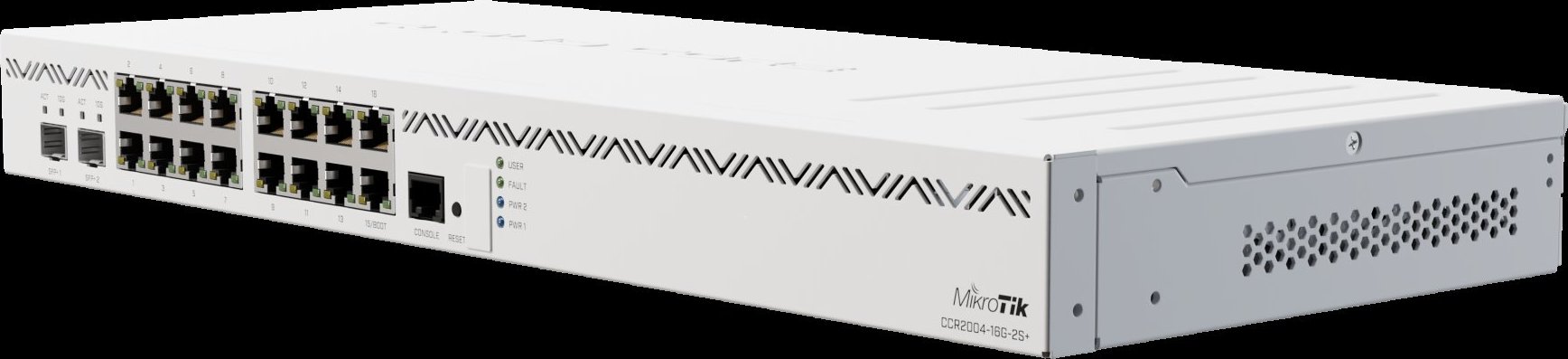MikroTik Cloud Core Router, CCR2004-16G-2S+, 1700MHz CPU, 4GB RAM, 16xLAN, 2x SFP+ vrátane. Licencia L6