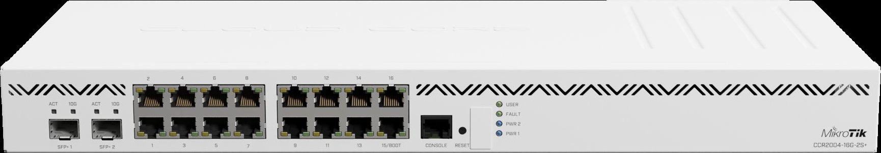 MikroTik Cloud Core Router, CCR2004-16G-2S+, 1700MHz CPU, 4GB RAM, 16xLAN, 2x SFP+ vrátane. Licencia L6