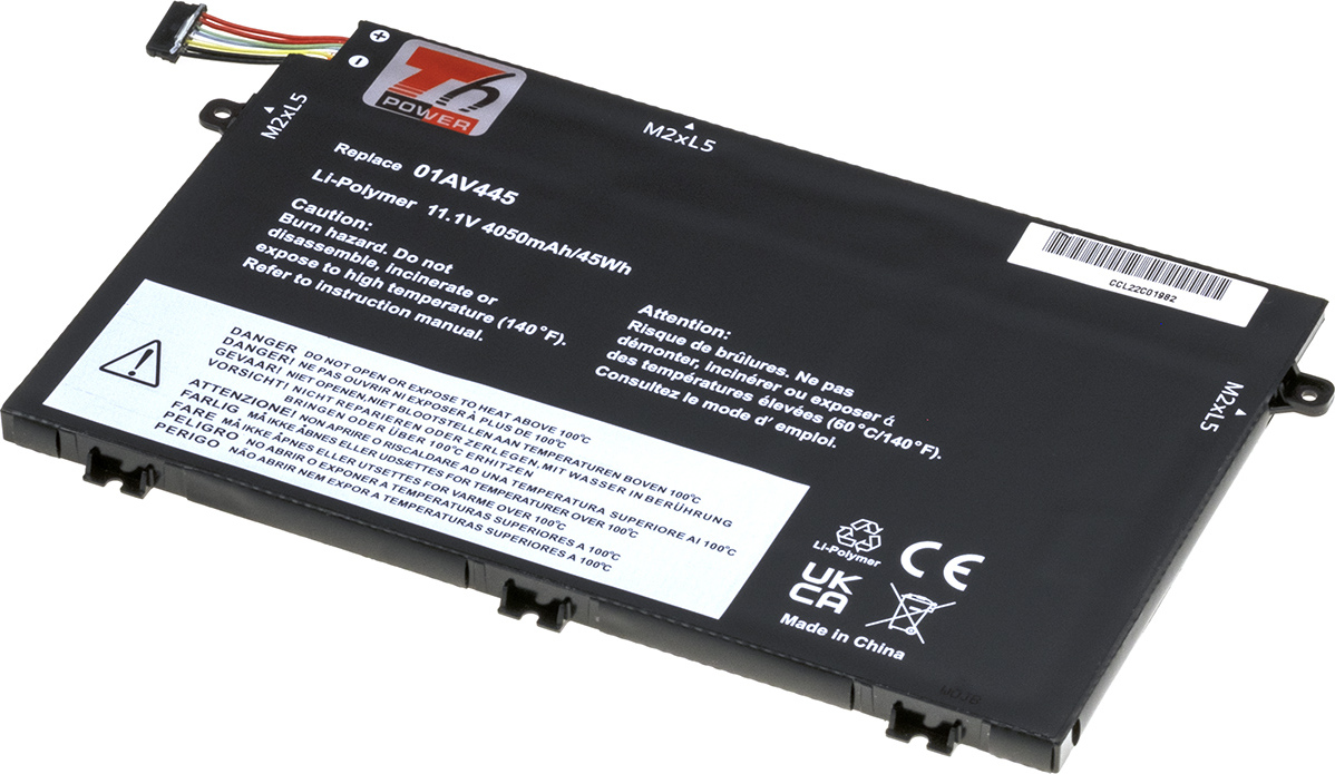 Baterie T6 Power pro Lenovo ThinkPad E480, E490, E580, E590, E14, E15, 4050mAh, 45Wh, 3cell, Li-pol