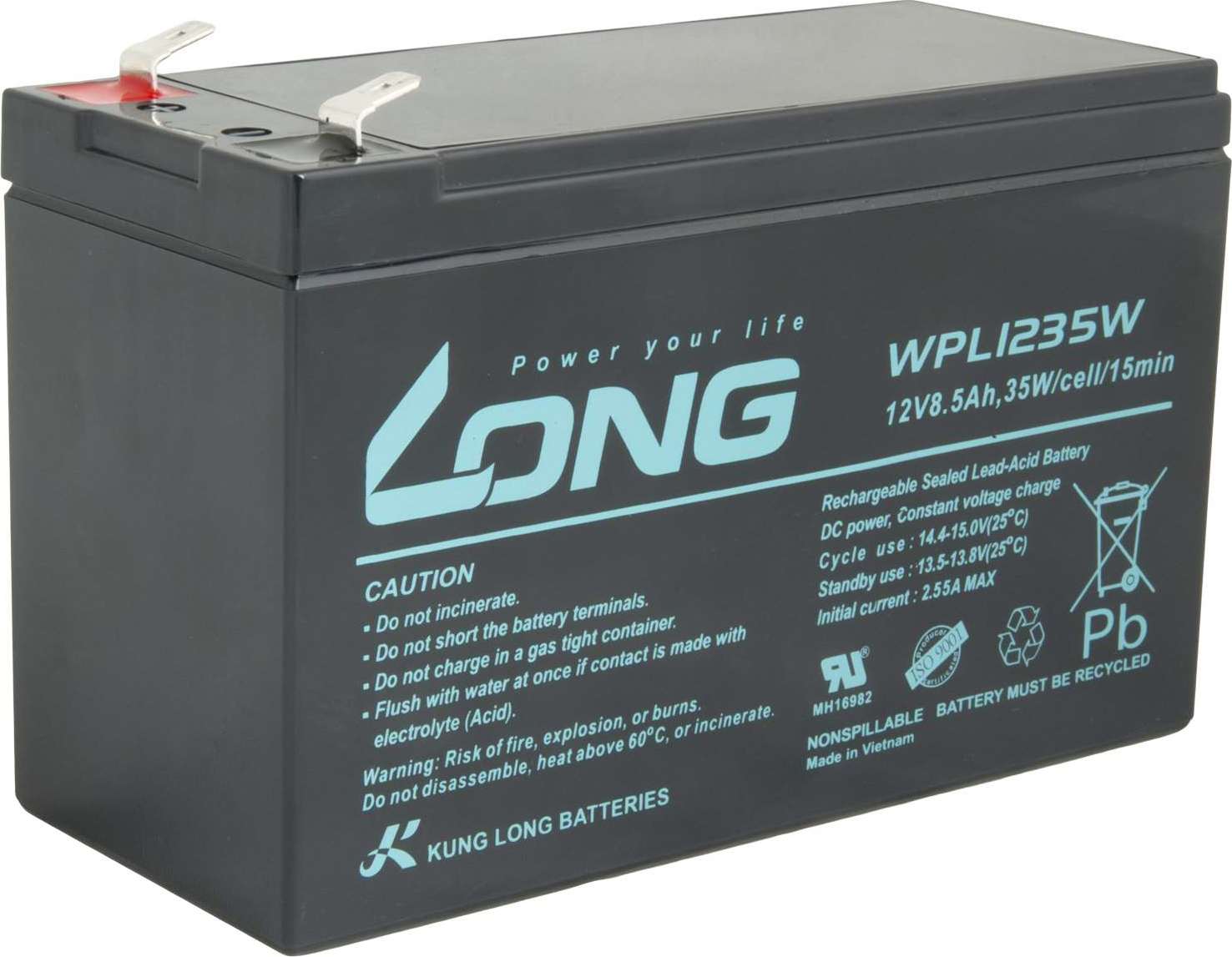 NoName LONG batéria 12V 8,5Ah F2 HighRate LongLife 9 rokov (WPL1235W)