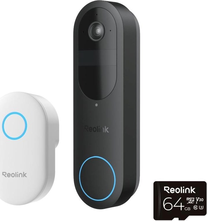 REOLINK bezpečnostní video zvonek D340B + Chime + 64GB microSD