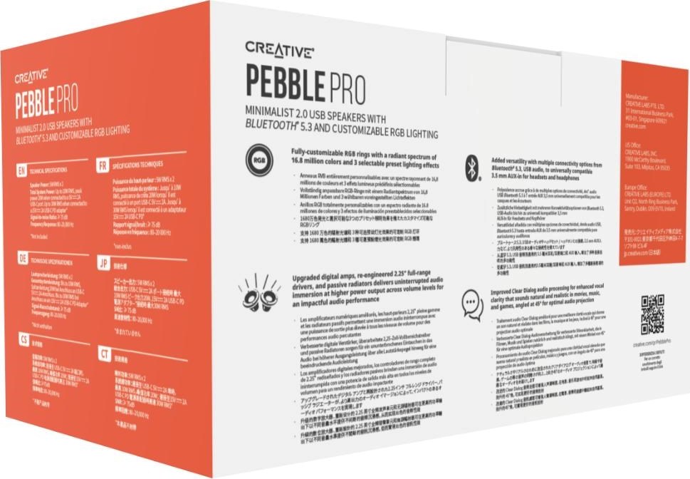 Creative Labs Creative repro Pebble Pro - mobilní reproduktor - bílý
