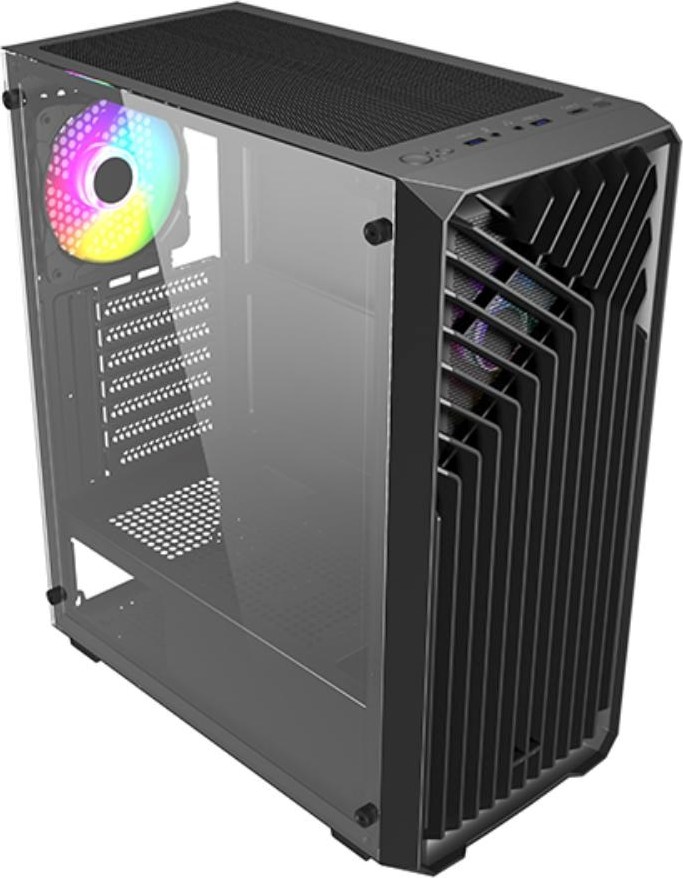 VEIN X VeinX case OD15A-BK, ATX, Průhledná bočnice, Černá, bez ventilátorů