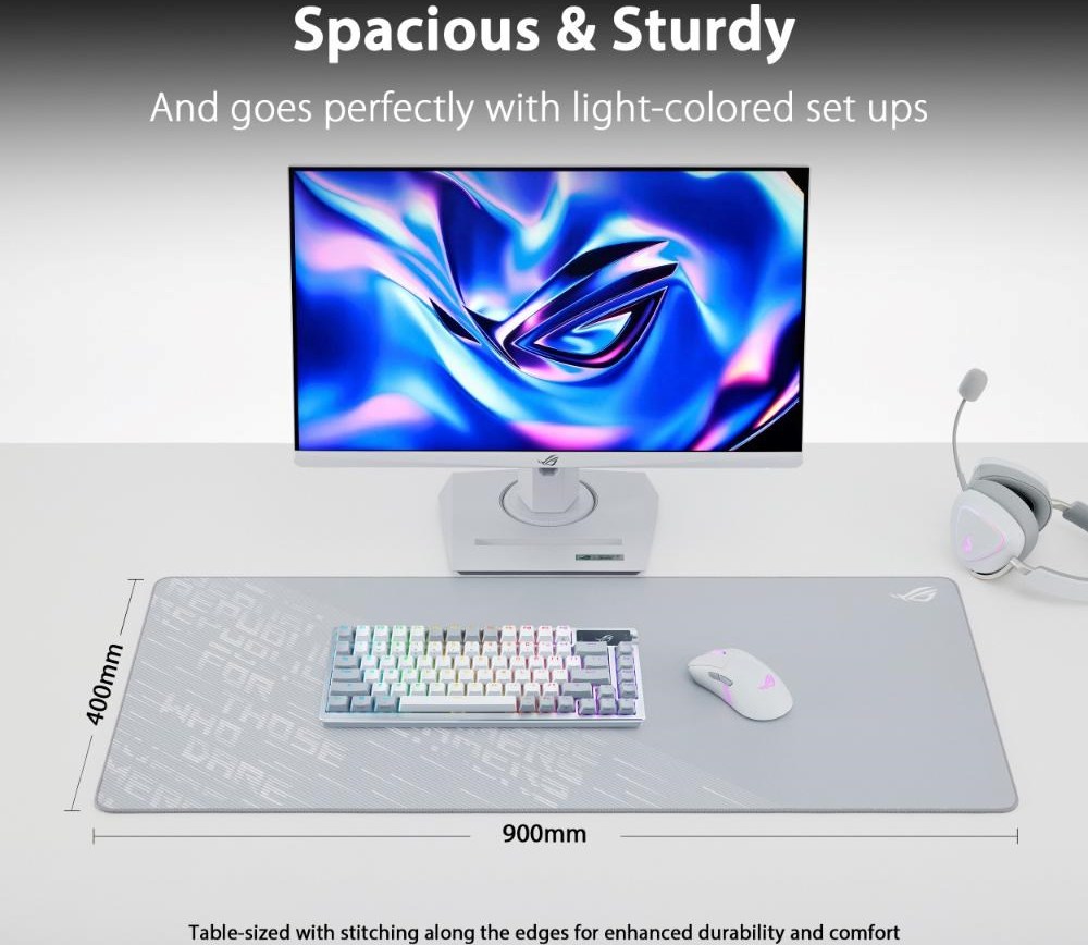ASUS podložka pod myš ROG Scabbard II Arctic Gray XXL, textil