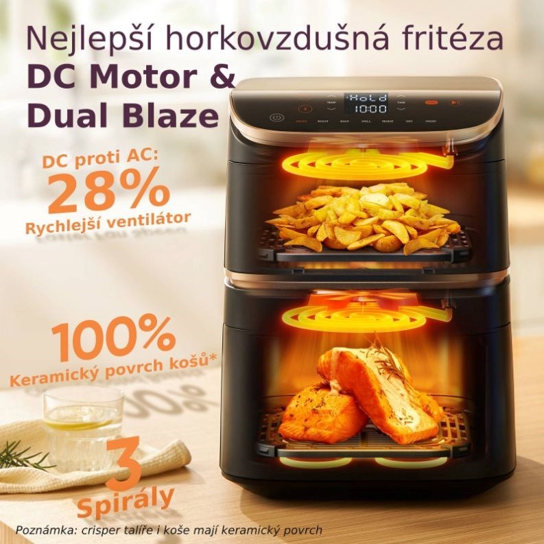 Cosori Turbo Tower Pro chytrá horkovzdušná fritéza 10,8l černá