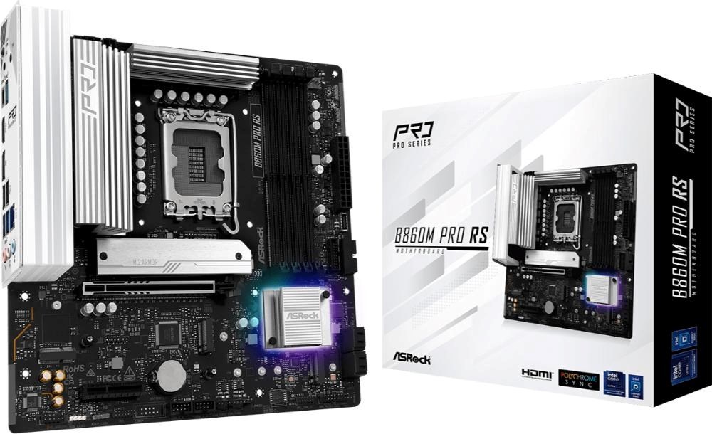 ASRock MB Sc LGA1851 B860M Pro RS, Intel B860, 4xDDR5, 1xDP, 1xHDMI, mATX