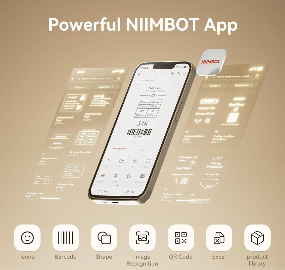 Niimbot Tiskárna štítků K3 Smart, bílá + role štítků 230 ks