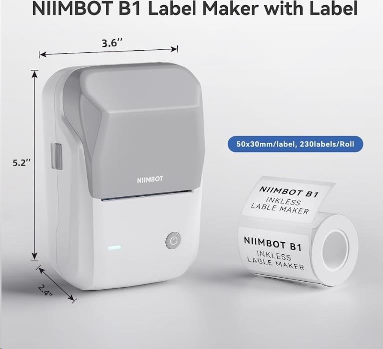 Niimbot Tiskárna štítků B1 Smart, grey + role štítků 210ks