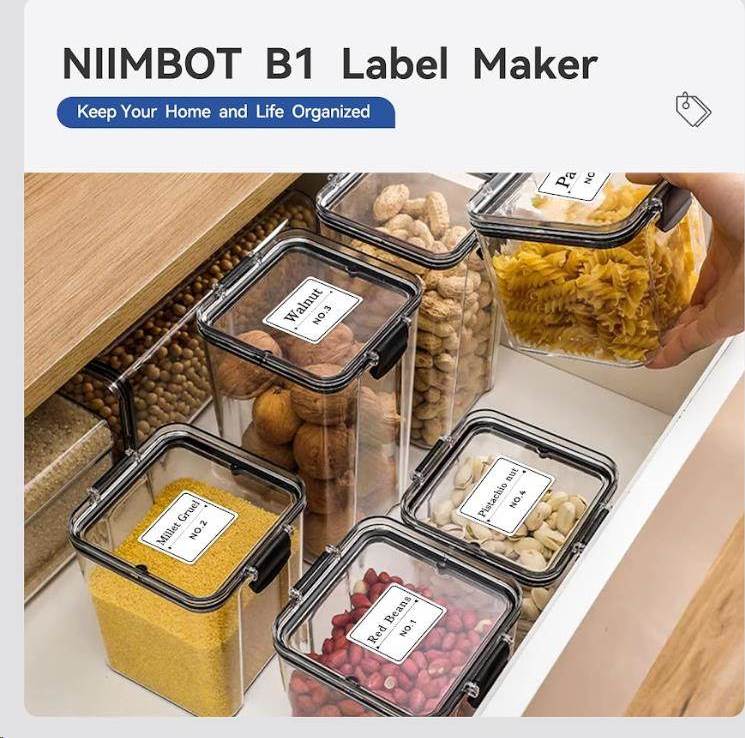 Niimbot Tiskárna štítků B1 Smart, grey + role štítků 210ks