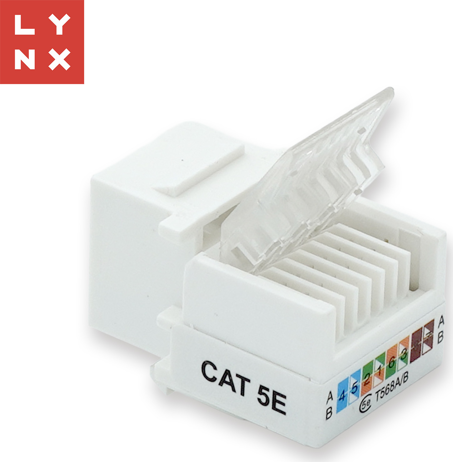 LYNX CS LYNX keystone UTP Cat5e, samozařevácí, 90 stp., bílý
