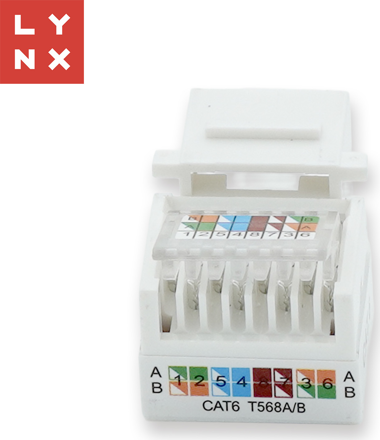 LYNX CS LYNX keystone UTP Cat6, samozařezávací, 90stp., bílý