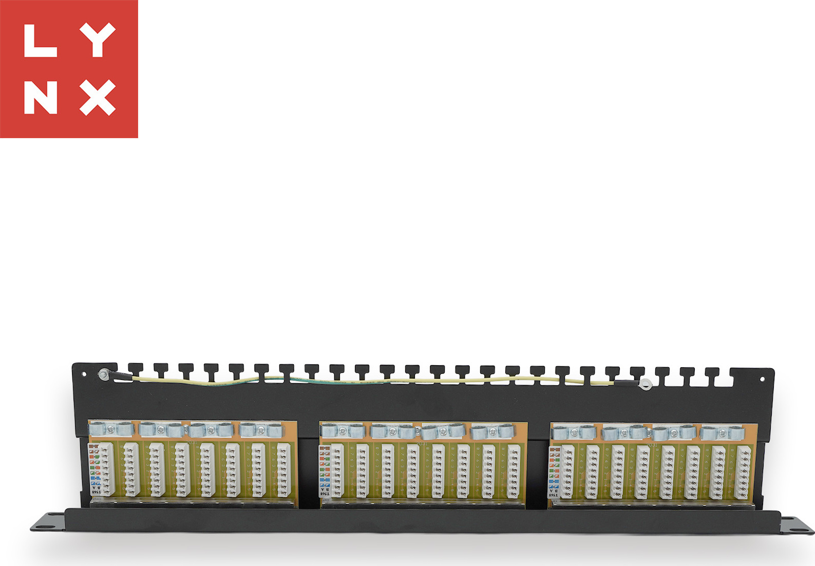 LYNX CS LYNX 19" patch panel 24-port, STP Cat6, 50µ, stíněný, černý