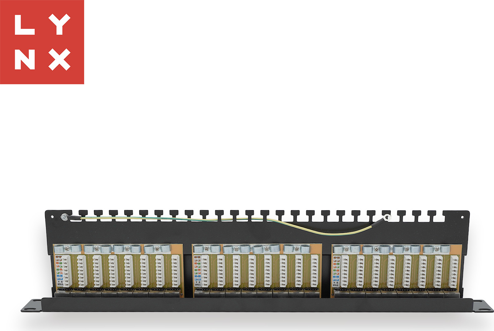 LYNX CS LYNX 19" patch panel  24-port, FTP Cat6a, 50µ, stíněný, černý