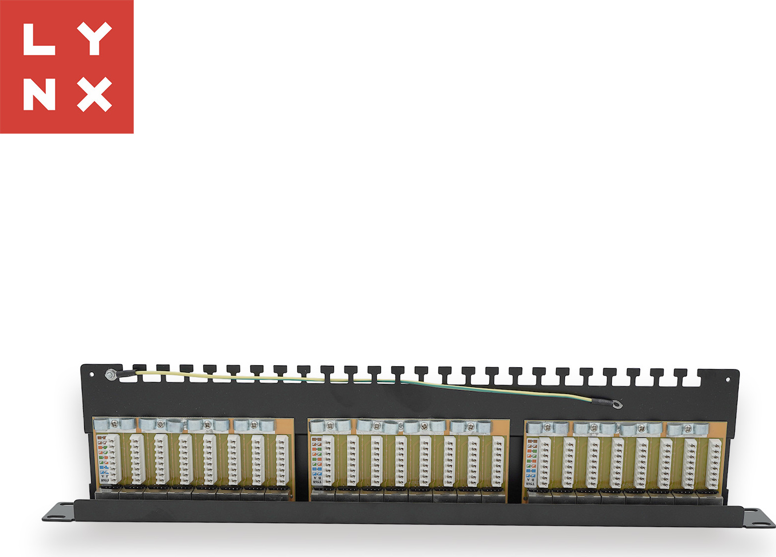 LYNX CS LYNX 19" patch panel 24-port, STP Cat6a, 50µ, stíněný, černý