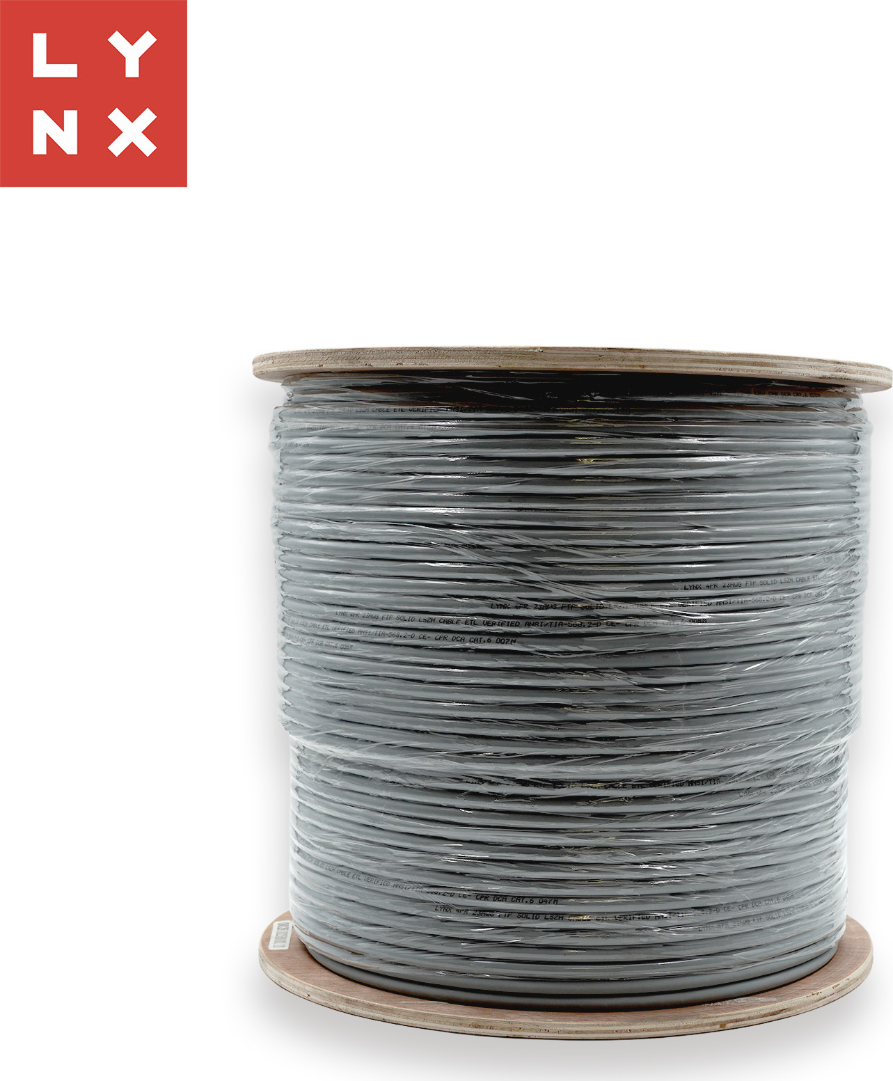 LYNX CS LYNX SFTP kabel, Cat6a, LSZH, celoměděný, vnitřní, šedý, cívka 500m