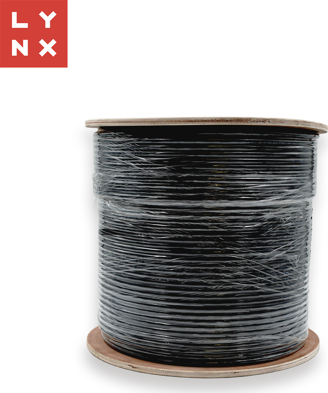 LYNX CS LYNX SFTP kabel, Cat6a, PE, celoměděný, venkovní, černý, cívka 500m
