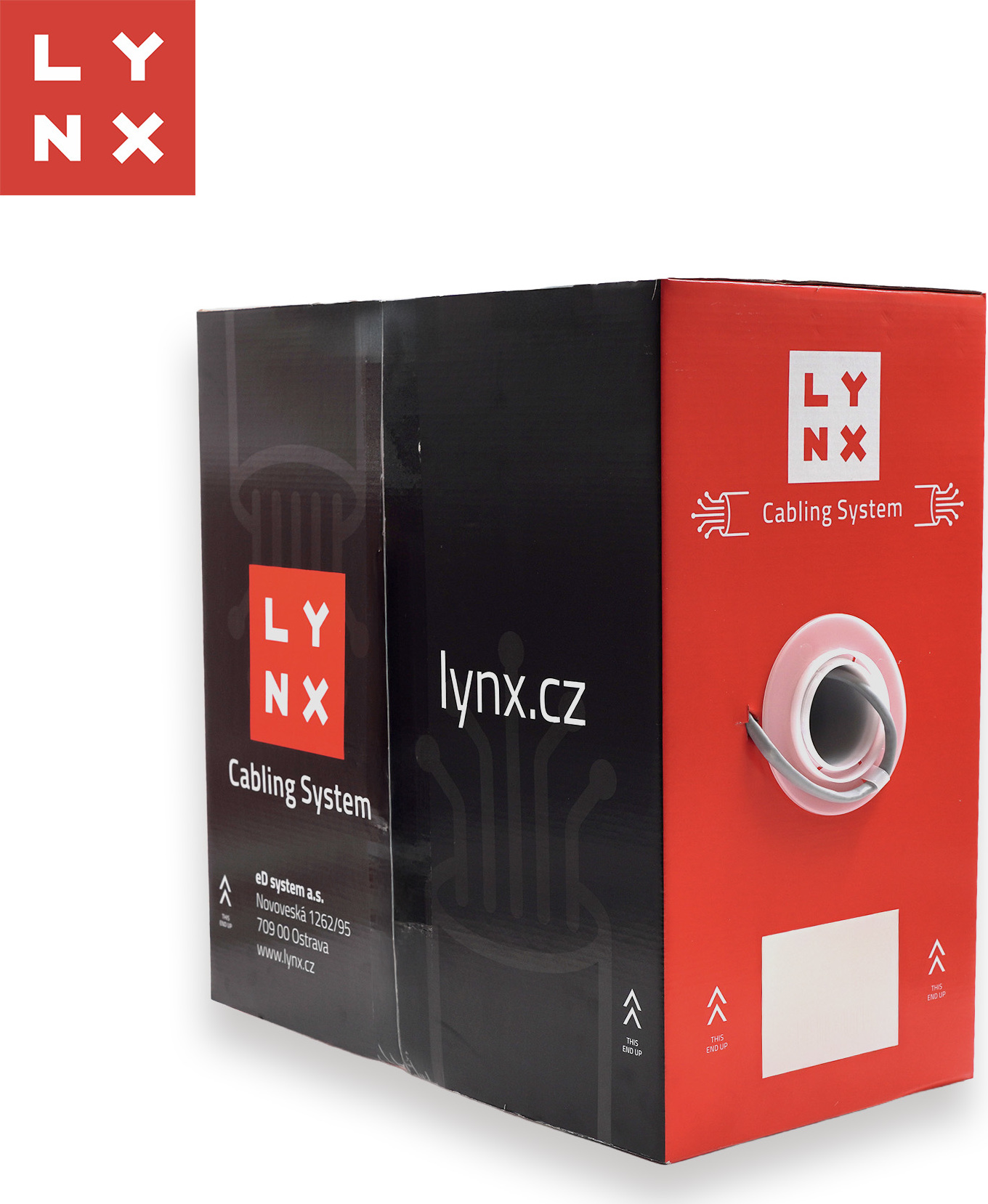LYNX CS LYNX UTP kabel Cat5e, PVC (Eca), celoměděný, vnitřní , šedý, box 305m