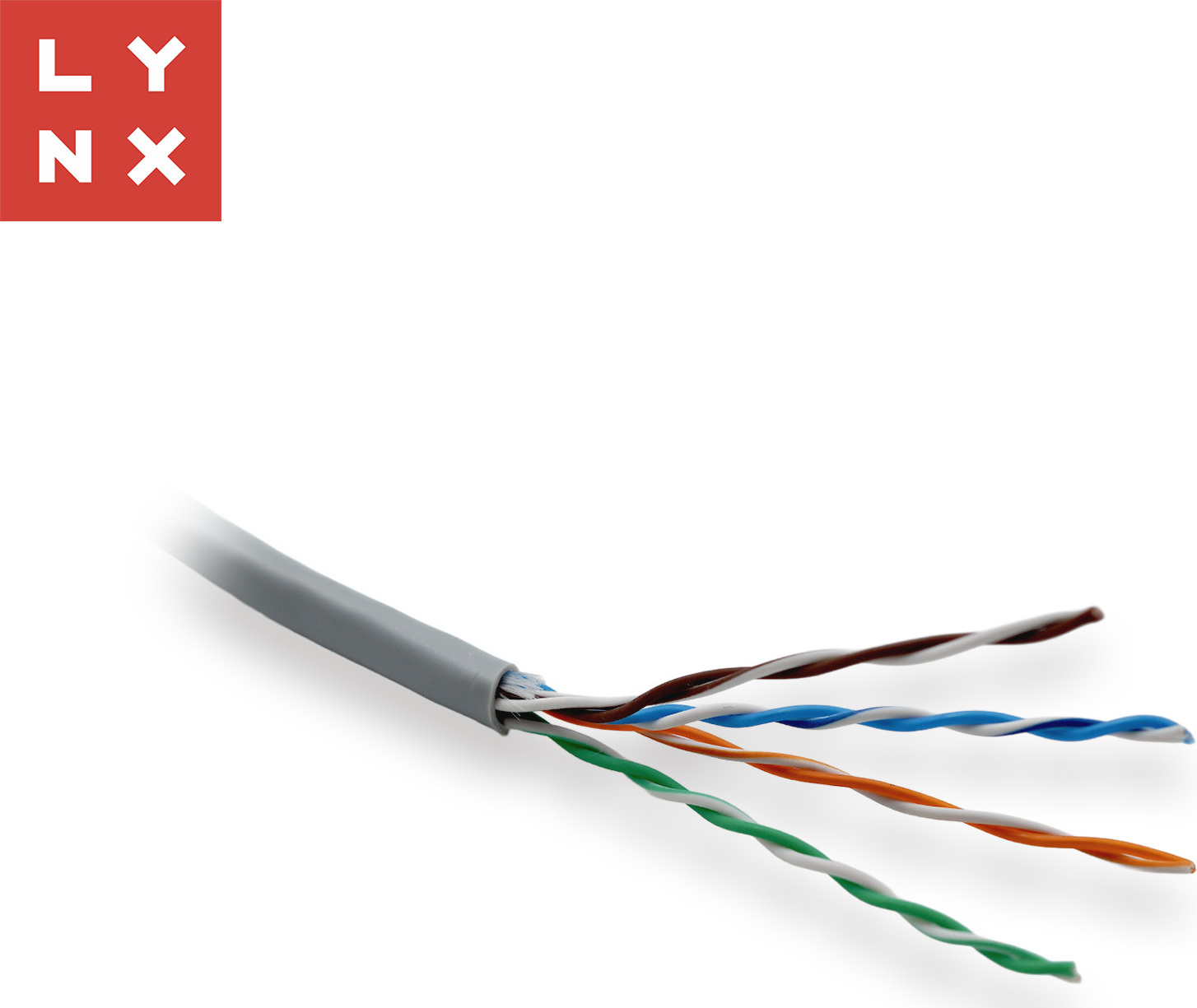 LYNX CS LYNX UTP kabel Cat5e, PVC (Eca), celoměděný, vnitřní , šedý, box 305m