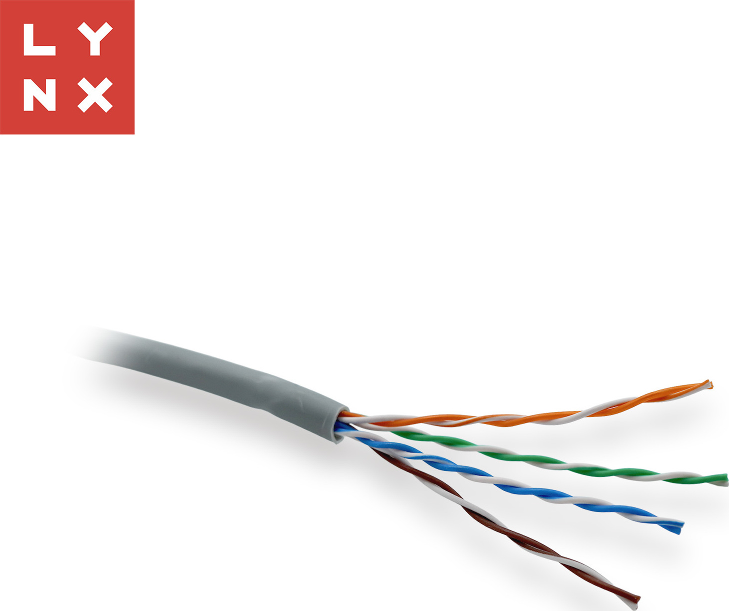 LYNX CS LYNX UTP kabel Cat5e, LSOH, celoměděný, vnitřní, šedý, box 305m