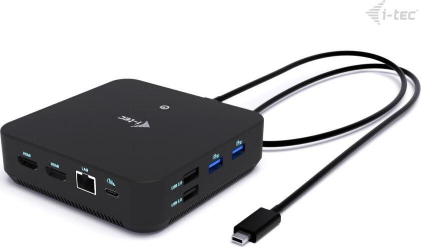 i-tec USB-C DP Dual HDMI Docking Station, PD 100W + Universal Charger 100W