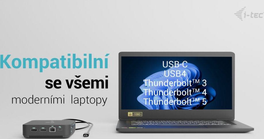 i-tec USB-C DP Dual HDMI Docking Station, PD 100W + Universal Charger 100W