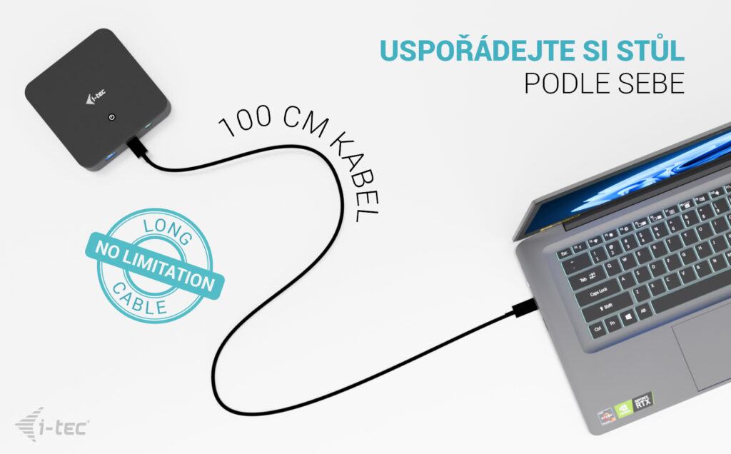 i-tec USB-C DP Dual HDMI Docking Station, PD 100W + Universal Charger 100W