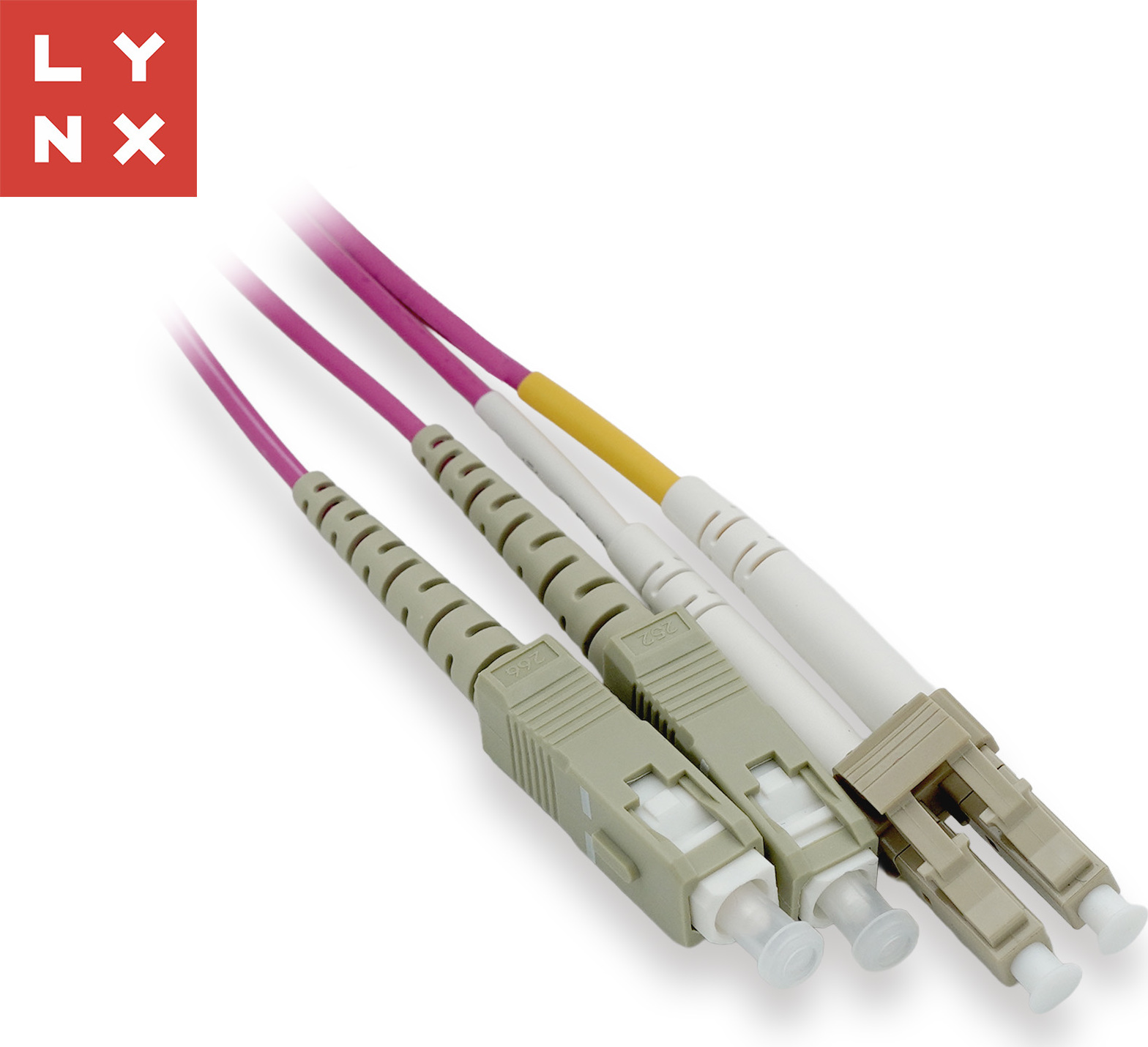 LYNX CS LYNX duplexní patch kabel MM, OM4, LC/SC, 50/125µm, 1m