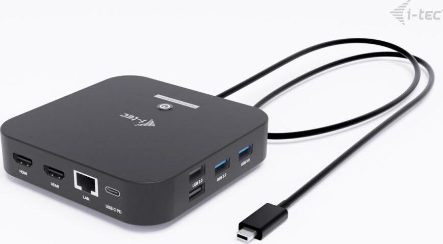 i-tec USB-C Dual HDMI Docking Station, Power Delivery 100W