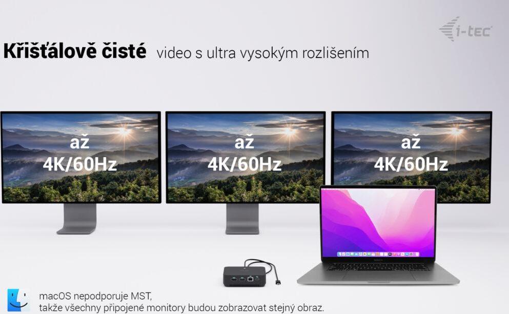 i-tec USB-C DP Dual HDMI Docking Station, Power Delivery 100W