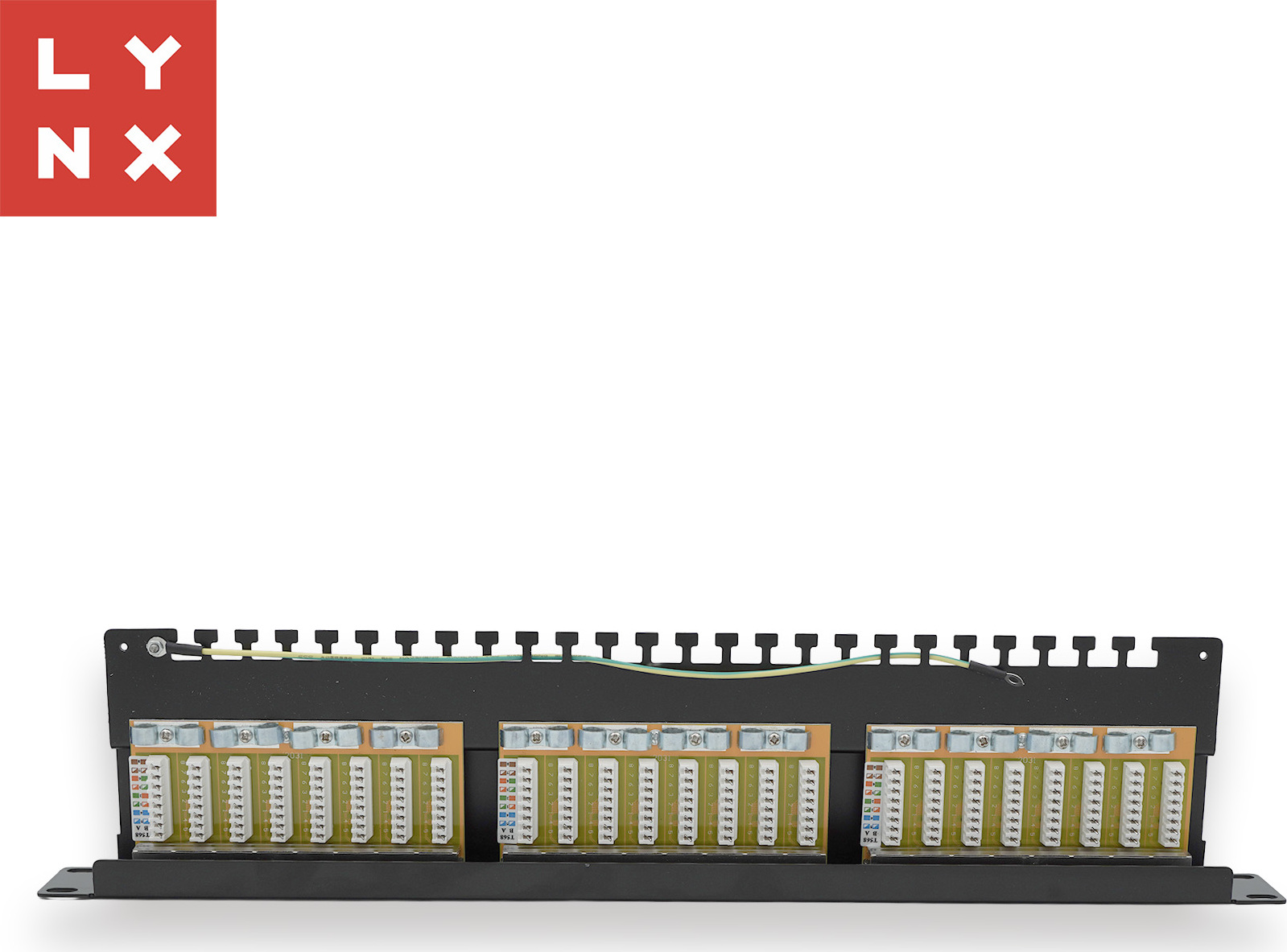 LYNX CS LYNX 19" patch panel 24-port, FTP Cat5e, 50µ, stíněný, černý