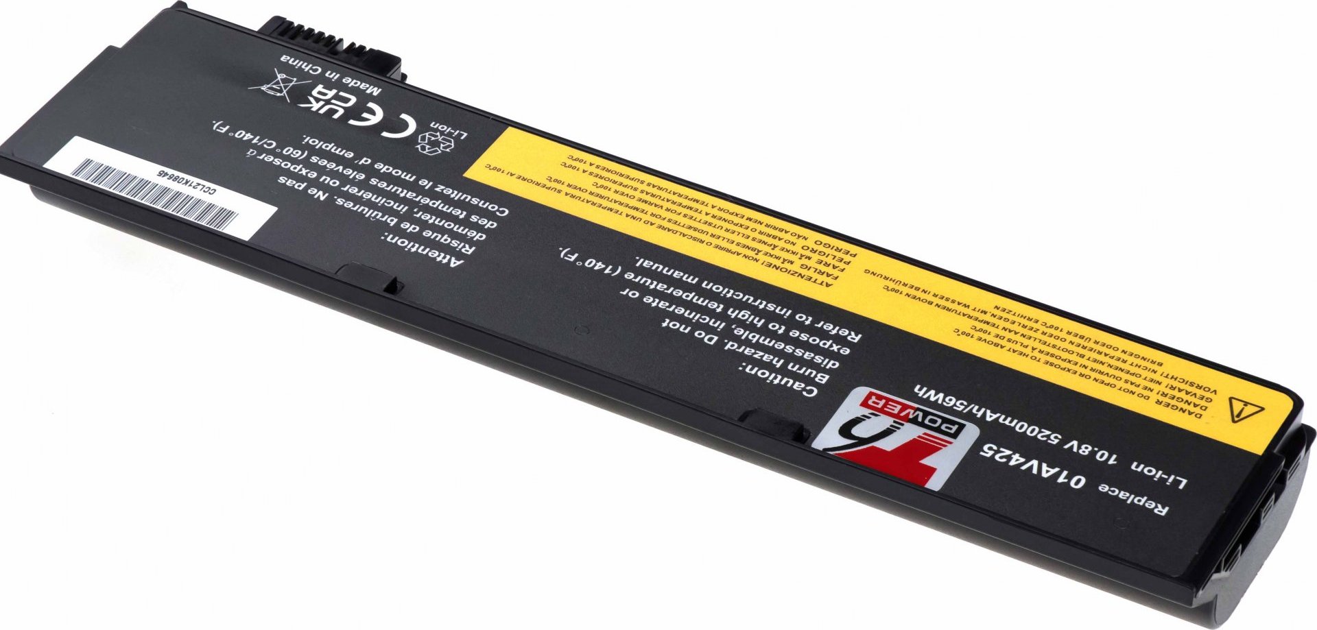 Baterie T6 Power pro Lenovo ThinkPad T470, T480, T570, T580, P51s, P52s, 5200mAh, 58Wh, 6cell