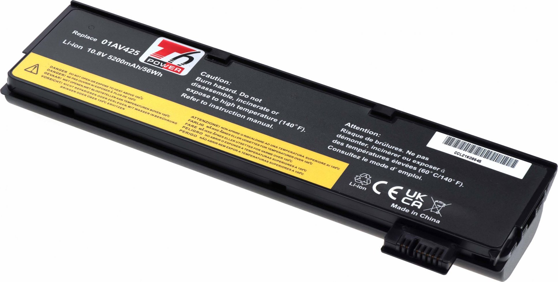 Baterie T6 Power pro Lenovo ThinkPad T470, T480, T570, T580, P51s, P52s, 5200mAh, 58Wh, 6cell
