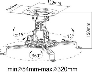 Stropní držák projektoru Brateck PRB-18F