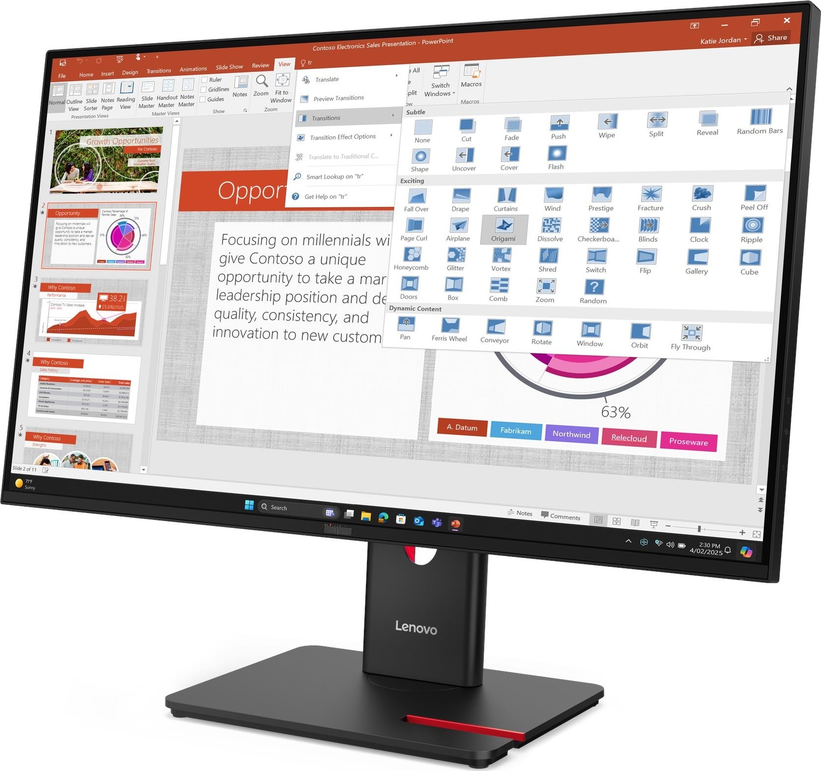 LENOVO LCD T27-40 - 27",IPS,matný,16:9,1920x1080,120Hz,4ms,300cd/m2,1500:1,HDMI,DP,VGA,USBHub,USB-C,PD15W,VESA,Pivot