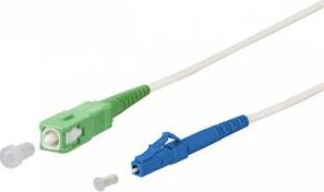 OEM SC/APC - LC/UPC simplex 9/125 SM 1m arm.bílý 3mm B3 LSZH