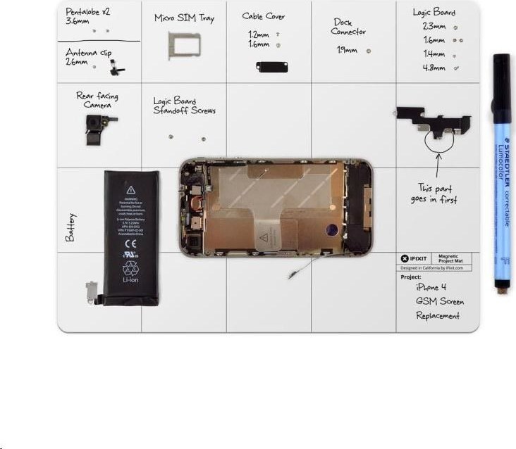 iFixit magnetická popisovacia podložka iFixit, 203x254x10 mm