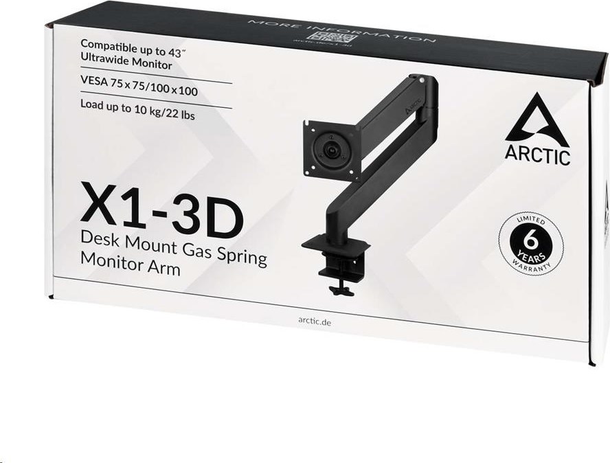 Arctic Cooling Držiak monitora ARCTIC X1-3D, oceľ, matná čierna