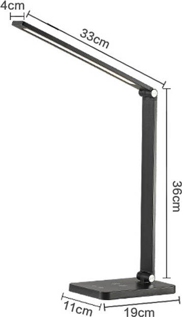 Fellowes Platinet PDL888S stolní LED lampa 10W stmívatelná, bezdrátové nabíjení, USB port, stříbrná