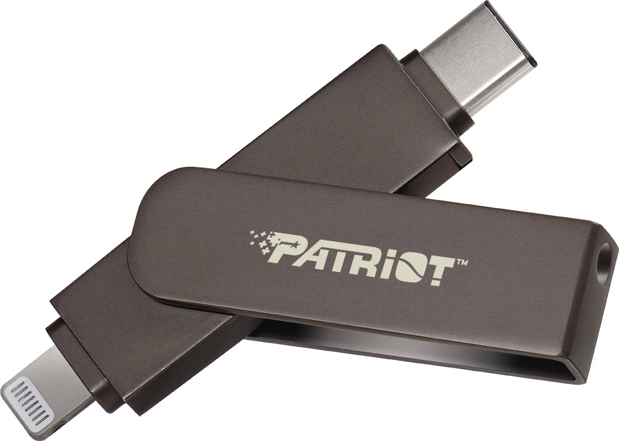 Patriot iLuxe Stick C MFi/256GB/USB 3.2/Lightning + USB-C/Černá