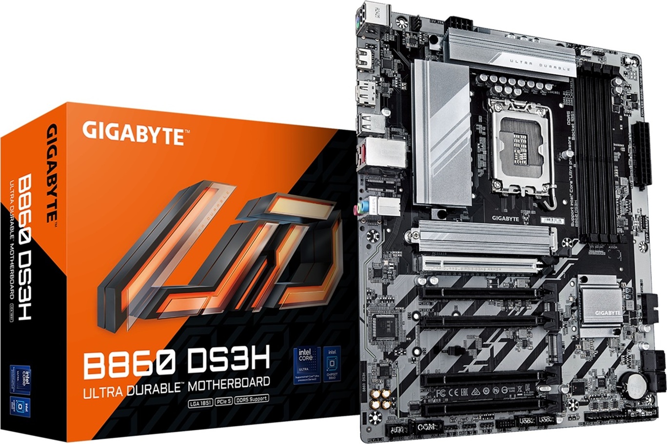 GIGABYTE MB Sc LGA1851 B860 DS3H, Intel B860, 4xDDR5, 1xDP, 1xHDMI, ATX