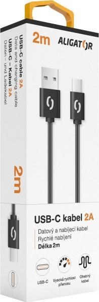 ALIGATOR datový kabel 2A, USB-C, délka 2m, černá