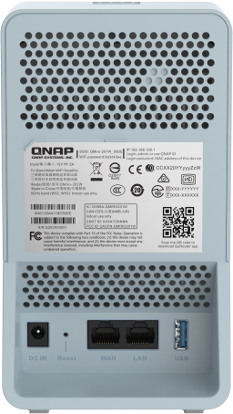 QNAP třípásmový Wi-Fi SD-WAN Mesh router QMiro-201W (2xGbE / 1xUSB 3.2 / Bluetooth / 4 int. antény)