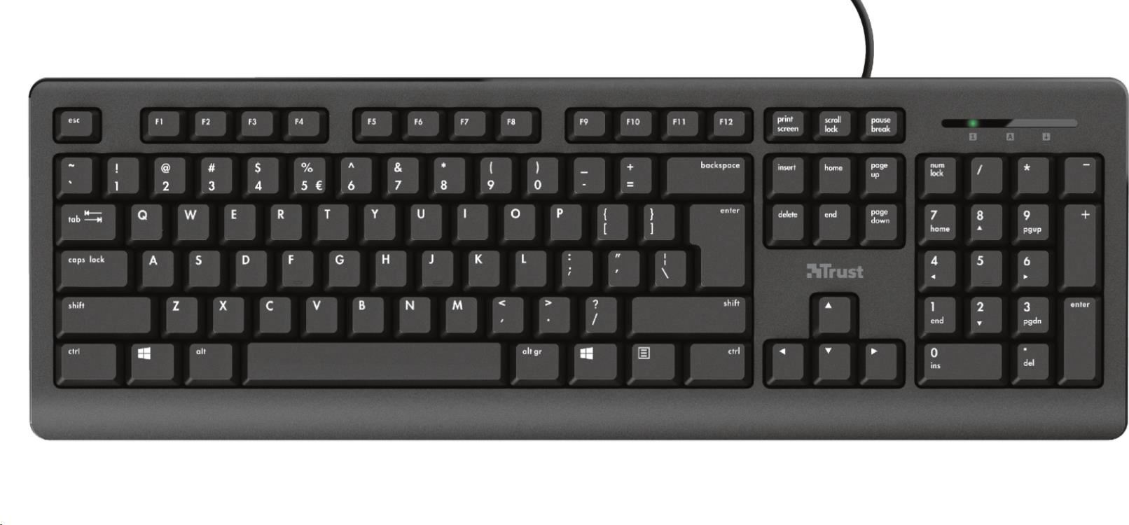 TRUST klávesnice PRIMO, membránová, USB, HU