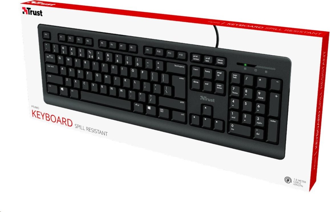 TRUST klávesnice PRIMO, membránová, USB, HU