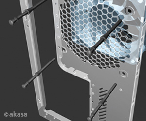 AKASA súprava na odhlučnenie ventilátorov, 60 ks antivibračných držiakov, čierna
