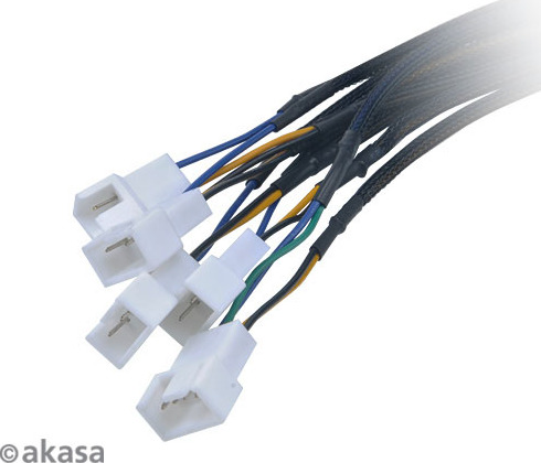 AKASA kábel FLEXA FP5S redukcia ventilátora, 1x 4pin PWM na 5x 4pin PWM, 45cm