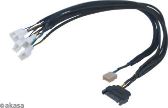 AKASA kábel FLEXA FP5S redukcia ventilátora, 1x 4pin PWM na 5x 4pin PWM, 45cm