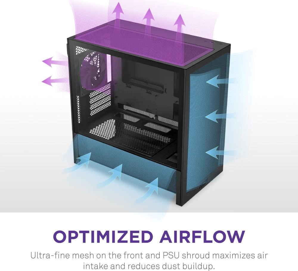 NZXT skříň H3 Flow / microATX / 1x120mm / USB / USB-C / černá