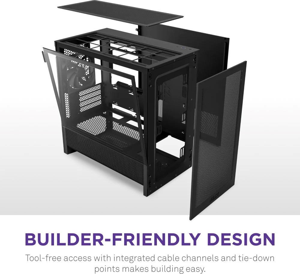 NZXT skříň H3 Flow / microATX / 1x120mm / USB / USB-C / černá